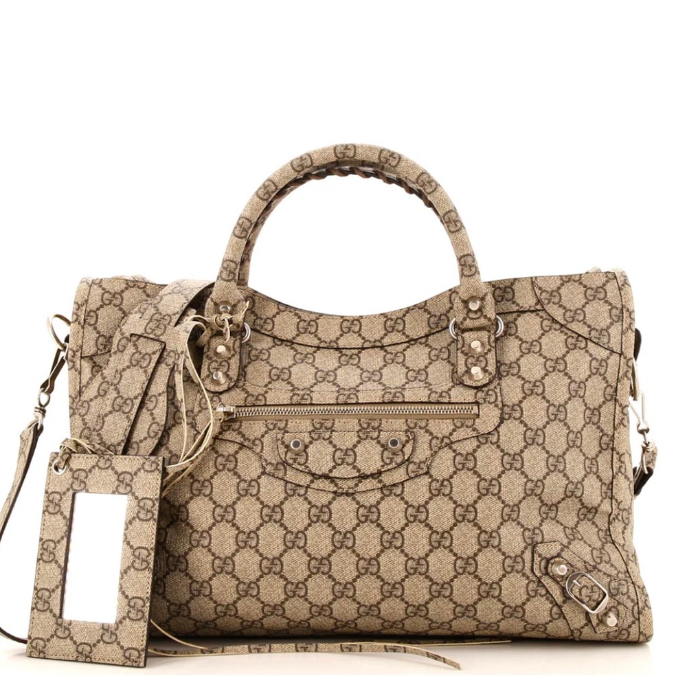 Gucci Beige Monogram Tote Bag